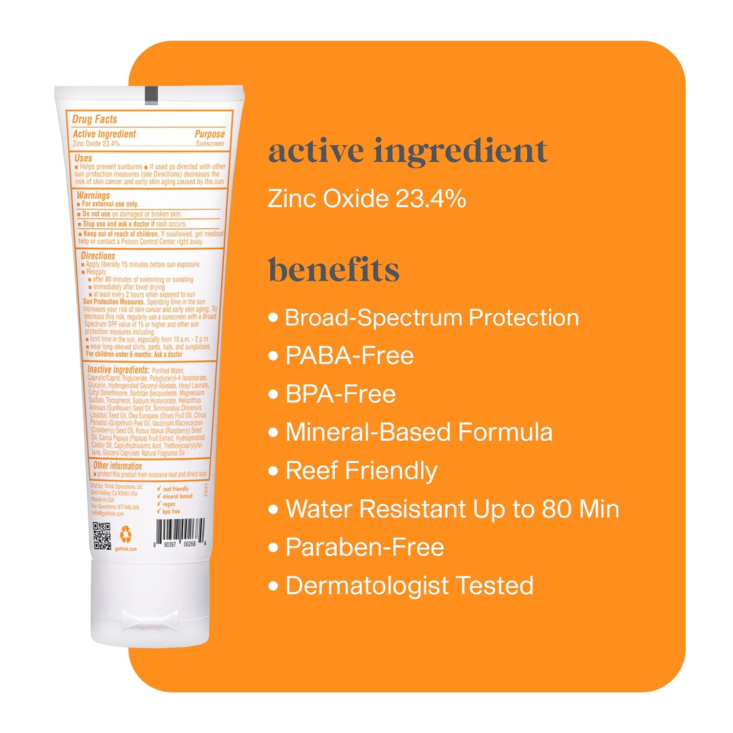 Thinkbaby SPF 50+ Baby Sunscreen – Safe, Natural Sunblock for Babies - Water Resistant Sun Cream – Broad Spectrum UVA/UVB Sun Protection – Vegan Mineral Sun Lotion, 6oz - Image 6